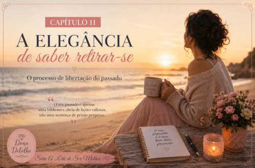 Imagem de destaque do capítulo 11da série A ARTE DE SER MULHER, sobre libertação do passado no blogue Dona Detalhe.